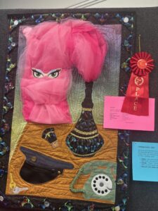 challenge quilt with pink Jeannie